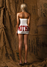 Mother Printed Strapless Dress