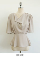 Jed-in Drape Chiffon Peplum Blouse