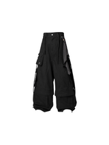 RELABEL Spatial Relations (Quartet) Eight-pocket Overlapping Detachable Distressed マルチカラーダブルジョイントワークウェアリボンパンツ