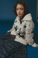 Witty frill skirt_check blue