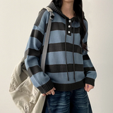 Beaded Dangara Snap Knit Hooded