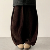 サンドコーデュロイサイドピンタックワイドパンツ