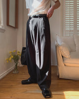Summit Crease Pintuck Wide Slacks