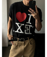 [Unisex] Semi crop heart t-shirts(2color)