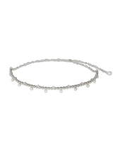 PEARL&DQ ROUND BANGLE NECKLACE-SILVER