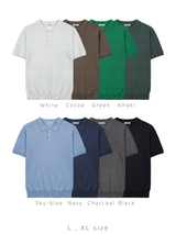 Summer Cool Plain Collar Short Sleeve Overfit Knit 8COLOR