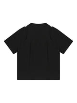 バックカットアウトリネンシャツ(Black)