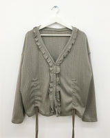 Punch Shirring Ruffle Cardigan (3color)