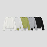 [1+1] Chewy Waffle Crop Long Sleeve