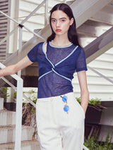 [LINE] Pipping Layered T-shirt