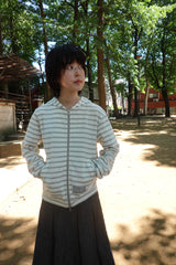 saros ストライプジップアップ - ホワイト(1)