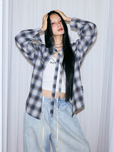 RIBBON TIE CHECK SHIRT