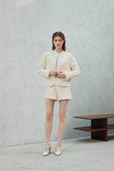 CHERISH TWEED JACKET / WHITE