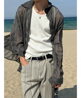 [Unisex] Summer check linen shirts(2color)