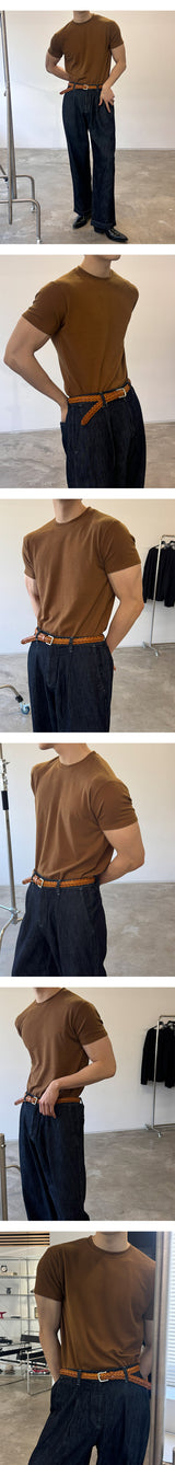 [S/S] ボンディングマッスルハーフニットTシャツ(10color)
