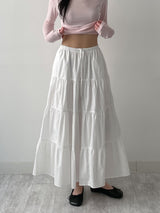 Aco Tiered Flare Long Skirt