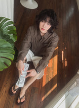 ヘーゼルリネンオーバーフィットシャツ