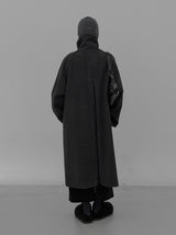 High-neck adjust double long coat