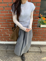 Ligon Diagonal Check Long Skirt