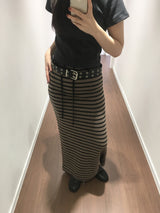 Royvi Stripe Long Skirt (2 Colors)