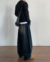Marine Curved Denim Pants