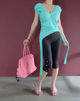 Punching Eyelet Stud Capri Pants