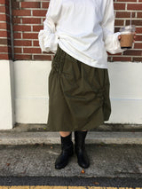 Smoke applique midi skirt (3color)