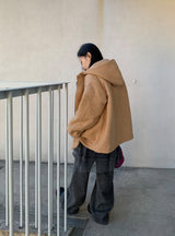 Syasdeulo Quilted Boucle Hood Half Coat Jacket