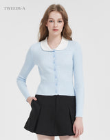 Stella A Hotfix Twisted Collar Knitwear Cardigan BLUE