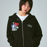 [UNISEX]OF PATCH フード付きジップアップ