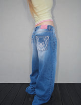 true hoop pink denim