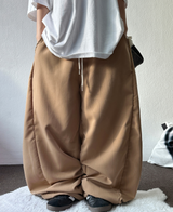 SLACKS 🥠 サイドスナップバルーンロングパンツ 🍰🤎🩶🖤4COLOR