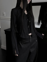 western ribbon crinkle shirt (2color)