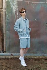 PIPING BLOUSON SET - PANTS (SKY BLUE)