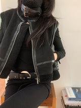 Ever Dumble High-Neck Two-Buckle Mustang Vest