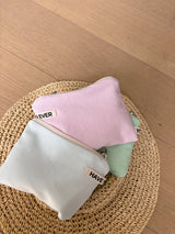 ソフトコットン フラットポーチ - ピンク, Mサイズ