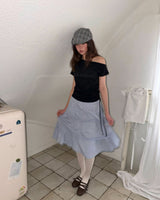 [ORIGINAL] Moel Cancan Check Midi Skirt