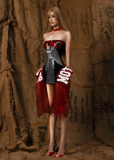 Mother Printed Strapless Dress