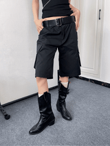 モダンフレンチハーフレングスポケットパンツ