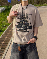Life Lettering Short Sleeve Knit T-Shirt