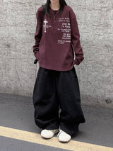 spica raw-edge embroidery pants