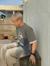 ピッグウォッシングスレッドダイイング半袖Tシャツ 3C