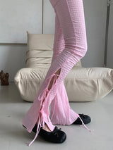 RIBBON BOOTCUT LEGGINGS (4COLOR)