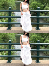  Garden Ethnic Lace Bustier & Long Maxi Skirt 2PCS SET (Ivory)