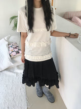 Ruffle short-sleeve T-shirt