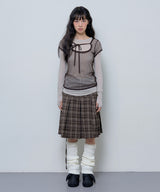 FORMAL BUTTON PLEATS MIDI SKIRT (BROWN)_F24ZD871