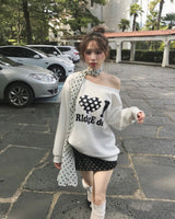 love in dot ridge one-shoulder TOP