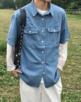 ケイヴンデニム半袖シャツ