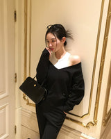 [Bellide made] コンマ、ディープVネックニット