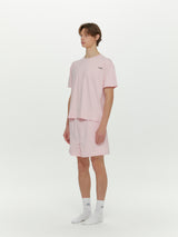 (Unisex) エッセンシャルストレッチフィットハーフスリーブパジャマセット　ピンク